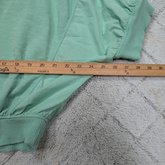 Pilcro Sweatshirt Womens L Green Mint Cropped Batwing Top Crew Oversized - Picture 5 of 8